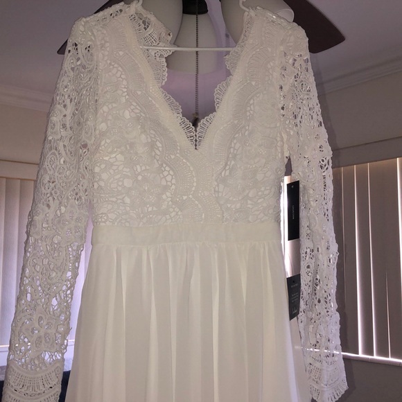 Lulus white maxi lace dress - Picture 2 of 3